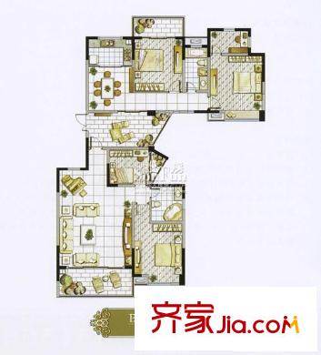 无锡洛城橙郡户型图B2+B1 4室2厅2卫