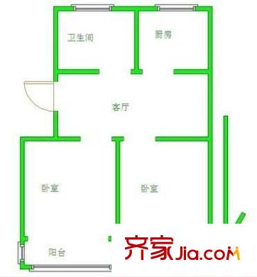 塔影一村户型图2室 户型图 2室1厅1卫1厨