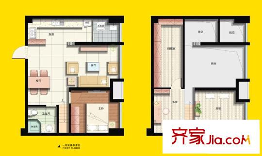 甲壳虫2933户型图C1 1室1厅1卫