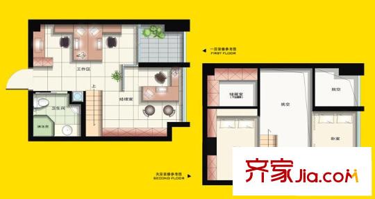甲壳虫2933户型图B2 2室2厅1卫
