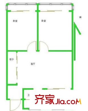 月秀东苑 2室 户型图