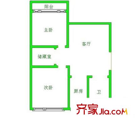 月秀东苑 2室 户型图