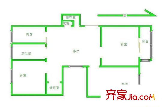 中桥三村 3室 户型图
