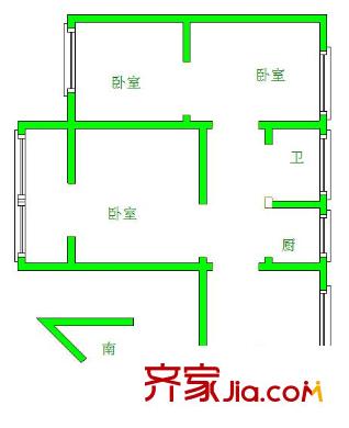 道长巷 3室 户型图