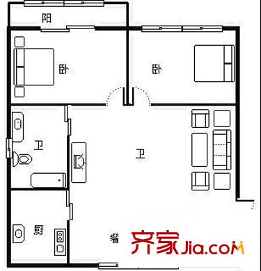 和泰苑户型图2室 户型图 2室2厅1卫1厨