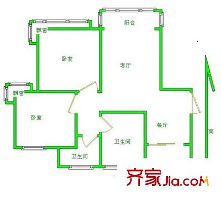 和泰苑户型图3室 户型图 3室2厅1卫1厨