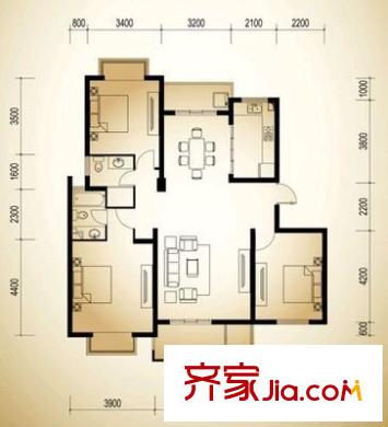 上马墩一村户型图3室 户型图 3室2厅1卫1厨