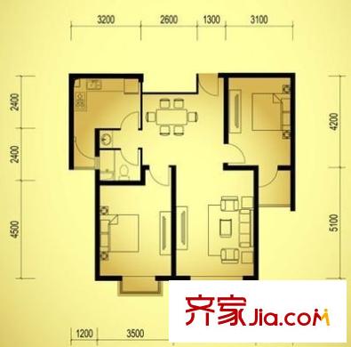 上马墩一村户型图2室 户型图 2室1厅1卫1厨