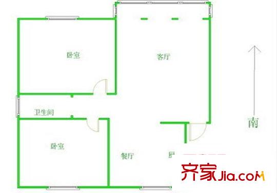 上马墩一村户型图2室 户型图 2室2厅1卫1厨