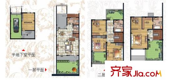 和泽佳苑户型图联排别墅C户型 5室2厅3卫1厨