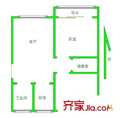 塔影一村 2室 户型图