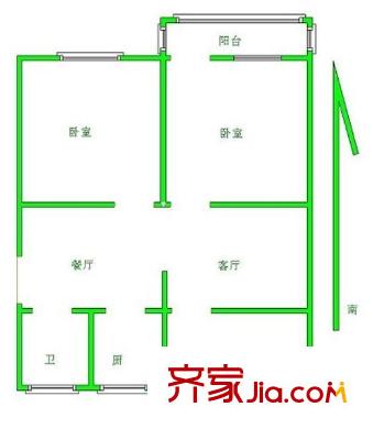 塔影一村 3室 户型图