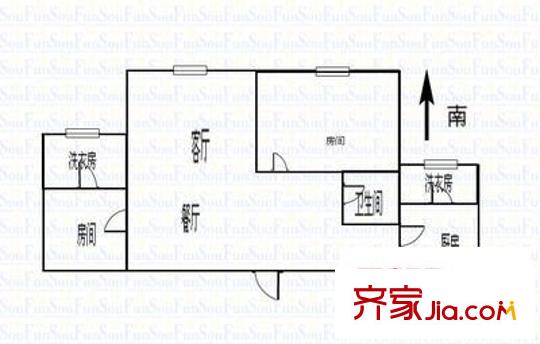 金领嘉园户型图2室 户型图 2室2厅1卫1厨