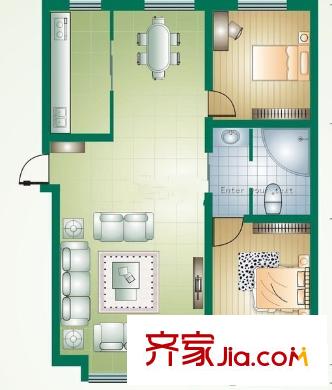 优族联盟户型图2室 户型图 2室1厅1卫1厨