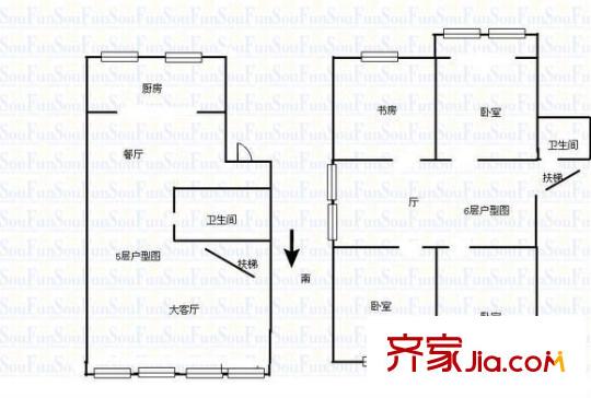 银杏苑户型图4室 户型图 4室3厅2卫1厨