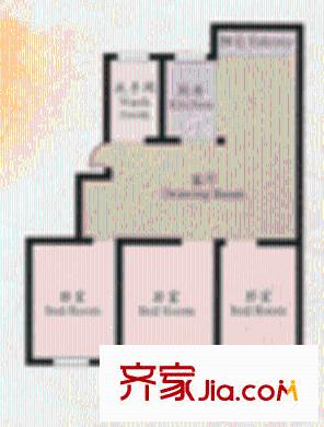 银杏苑户型图3室2厅1卫1厨