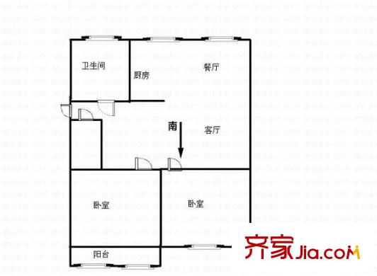 银杏苑户型图2室 户型图 2室2厅1卫1厨