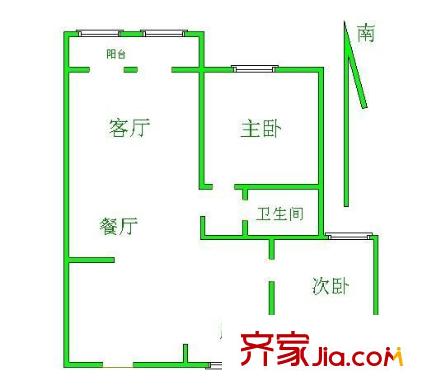南洋花园户型图2室 户型图 2室2厅1卫1厨