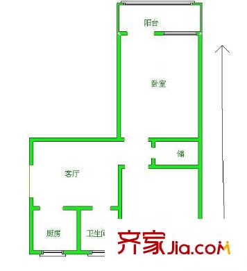 道长巷户型图2室 户型图 2室1厅1卫1厨