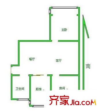 上马墩一村户型图2室 户型图 2室1厅1卫1厨