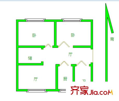 风华里 2室 户型图