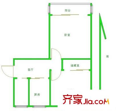 南洋花园户型图2室 户型图 2室1厅1卫1厨