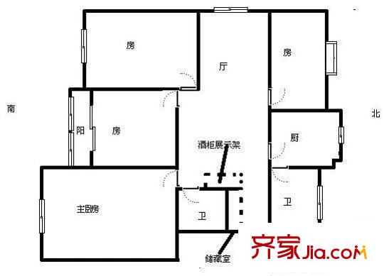 南洋花园户型图4室 户型图 4室2厅2卫1厨
