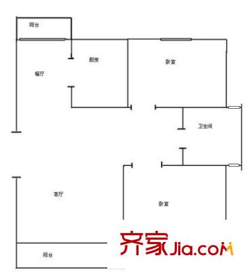 锡州小区 2室 户型图