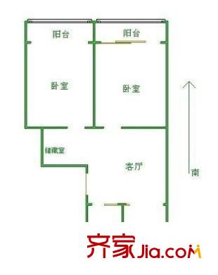 叙丰里户型图2室 户型图 2室2厅1卫1厨