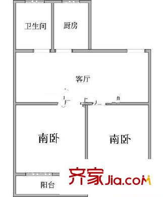 双河新村户型图2室 户型图 2室1厅1卫1厨
