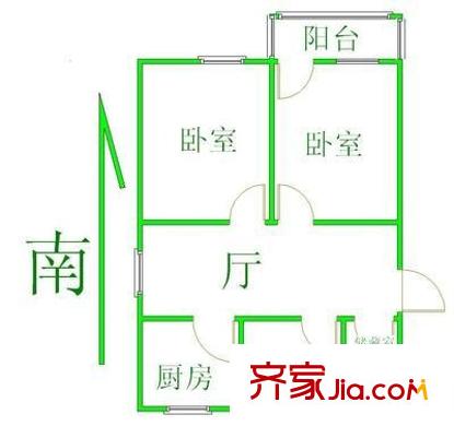 桃园新村户型图2室 户型图 2室1厅1卫1厨