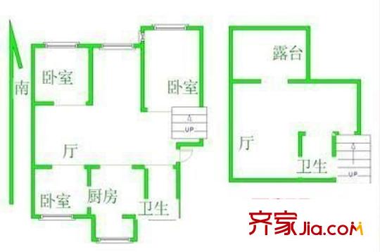 西太湖花园户型图3室 户型图 3室2厅2卫1厨