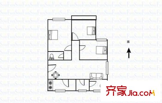 西太湖花园户型图3室 户型图 3室2厅2卫1厨