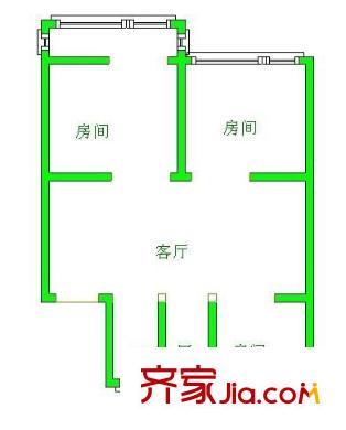 西太湖花园户型图3室 户型图 3室1厅1卫1厨