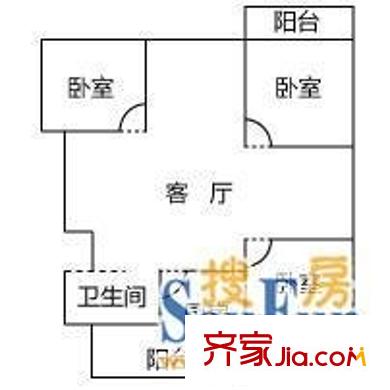 五里新村 2室 户型图