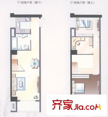 新都会花园二期户型图2室 户型图 2室2厅1卫1厨