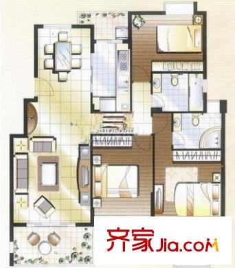 阳光城市花园四期 3室 户型图