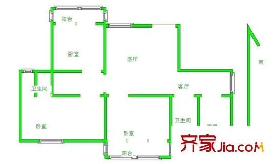 五里新村 3室 户型图
