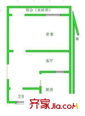 五里新村户型图1室 户型图 1室1厅1卫1厨