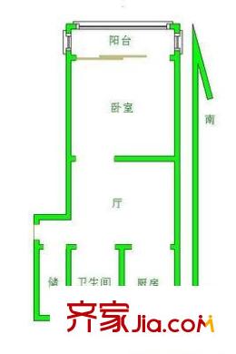 塘南新村 1室 户型图