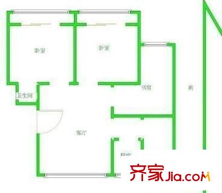 靖海新村户型图3室 户型图 3室1厅1卫1厨