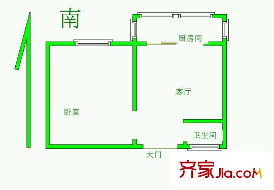 中联新村 1室 户型图