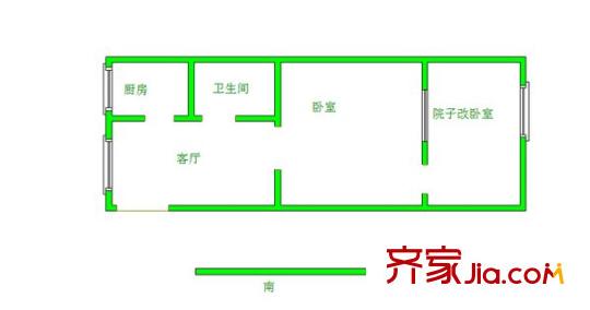 塘南新村 1室 户型图