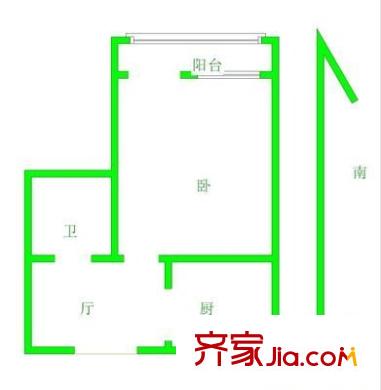 塘南新村 1室 户型图