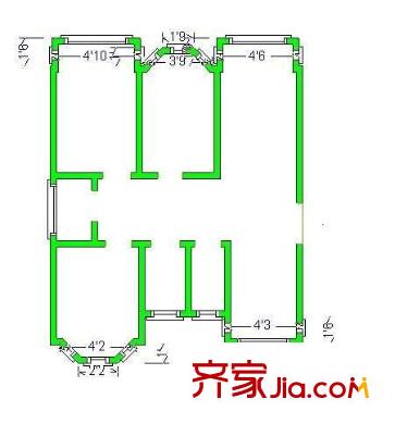 新洲花园户型图3室 户型图 3室2厅2卫1厨