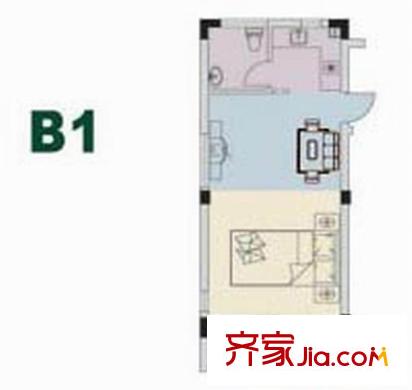 靖海新村 1室 户型图