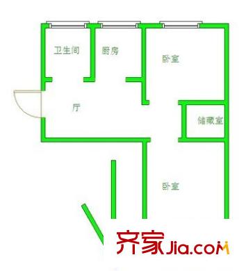 靖海新村户型图2室 户型图 2室1厅1卫1厨