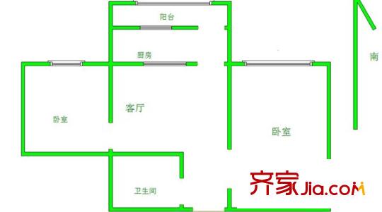 中联新村 2室 户型图