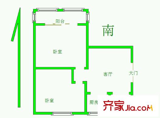 中联新村 2室 户型图
