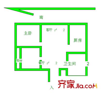 广益佳苑二期 2室 户型图